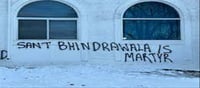 Ram Mandir was defaced with Anti-Indian slogans...